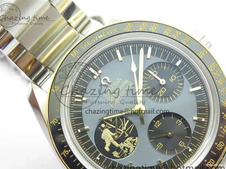 0130 Speedmaster 50th Anniversary of The Moon Landing OMF Best Edition on SS Bracelet Manual Winding Chrono Movement WellDesigned 7891